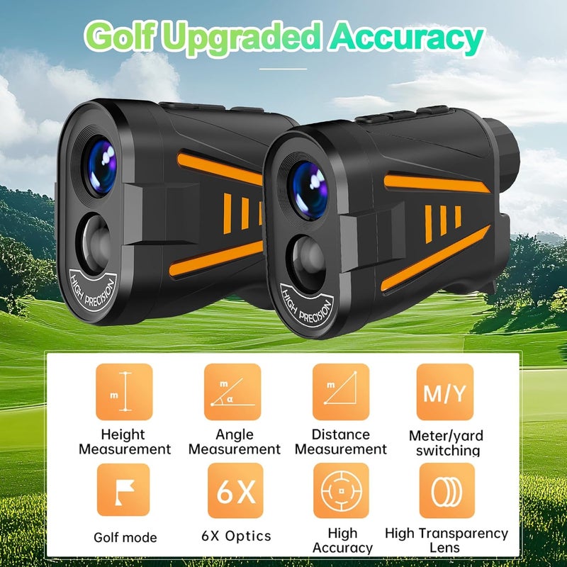 Rocketek Golf Rangefinder with Slope Compensation Mode, 1800 Yards Golf Laser Rangefinder, 6X Magnification for Distance Angle Height Measurement, Magnetic Stripe, Water Resistant, Flag Pole Locking Vibration - Image 2